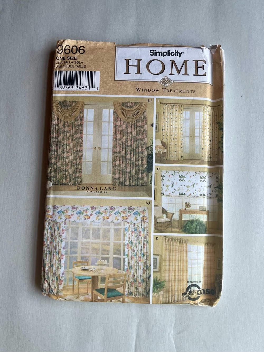 Simplicity Home 9606 Window Treatments Donna Lang Interior Design Sewing Pattern